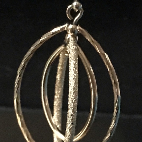 Floating Teardrop Hoop Earrings W/Gift Bag - Picture 3 of 4